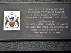 The plaque in Pudding Lane